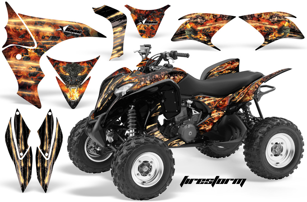 Honda TRX 700 Graphics Firestorm BLACK